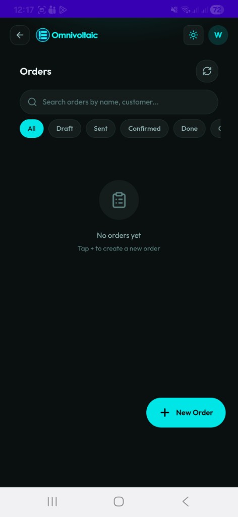 Orders list